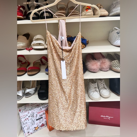 NSR Strappy Sequin Dress Rose Gold - Picture 10 of 10